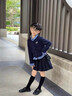 NICKYBABY女童套裝秋裝2025新款中大童假兩件衛衣學(xué)院風(fēng)春秋季兒童jk百褶裙 20740藏青色+4948藏青色 150 cm 曬單實(shí)拍圖