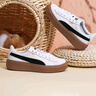 彪馬（PUMA）【厚底鞋】增高黑白松糕鞋女復古休閑板鞋PLATFORM394369 白-黑色-01 37 曬單實(shí)拍圖