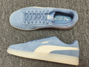 彪馬（PUMA）經(jīng)典復古天藍果凍板鞋男女半透明鞋底休閑鞋SMASH 405402 天藍色-雪白色-01 40.5 曬單實(shí)拍圖