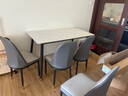 全品屋巖板餐桌家用4-6人小戶型桌椅組合長方形現(xiàn)代簡約吧臺吃飯大桌子 【12MM厚】啞光雪山白 送貨入戶 120cm 【寬70CM】一桌四椅 曬單實(shí)拍圖