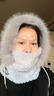 帽子圍巾一體女秋冬季韓版百搭護耳保暖連帽圍脖防風(fēng)保暖帽 米白色【帽子圍巾一體-更保暖】 曬單實(shí)拍圖