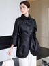 薩拉維夫（SLLAVIF）品牌時(shí)尚輕奢2025春秋新款真皮皮衣女修身中長(cháng)款外套系帶立領(lǐng)皮衣 黑色 M 90---105斤 曬單實(shí)拍圖