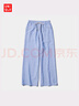 優(yōu)衣庫常規款女裝麻混紡松緊長(cháng)褲/休閑褲473791 65 寶藍色 XL /165/78A 曬單實(shí)拍圖