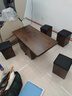 歐樂派多功能升降折疊茶幾餐桌兩用一體式家用小戶型移動創(chuàng)意客廳 100*50【夢幻色/進口歐松】4凳 曬單實拍圖