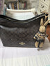 蔻馳（COACH）【品牌直供】女士LAUREL31中號手提單肩斜挎流浪包深棕色CV975 曬單實(shí)拍圖