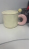 幾物森林 陶瓷馬克杯帶勺蓋杯子咖啡杯情侶茶杯男女大容量 黃色420ml 曬單實(shí)拍圖