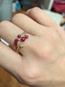 蔻詩(shī)哲 COASZE夏之星鴿血紅寶石戒指女18K金開(kāi)口戒彩寶尾戒送女友520 紅寶石/18K金鑲白藍寶戒指 8-17號 曬單實(shí)拍圖