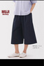 無印良品（MUJI）女式易干彈力泡泡紗輕便七分褲 褲子女款25年夏季女裝 BE1VSA5S 黑色 S （155/62A） 曬單實(shí)拍圖