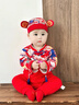 WVD國際品牌新生兒蛇年連體衣春季滿(mǎn)月男寶寶百天男孩爬服百日宴百歲 平安喜樂(lè )夾棉款 平安喜樂(lè )夾棉款 66 CM 曬單實(shí)拍圖