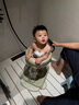 iuu寶寶站立洗澡神器嬰兒 小孩洗屁屁輔助器兒童防滑洗澡架洗澡盆 【高/寬度可調(diào)】免安裝-奶油棕 材質(zhì)：高端ABS原料，安全無異味 曬單實拍圖