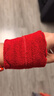 李寧護腕健身腱鞘炎運動(dòng)吸擦汗腕巾帶手腕羽毛球籃排網(wǎng)球拉傷用護具 【兒童款】382-2大紅色 均碼男女通用一只裝 曬單實(shí)拍圖