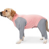 SLPC狗狗衣服四腳衣夏季大型犬金毛拉布拉多衣服防掉毛家居服寵物衣服 粉灰拼色 L（約45到60斤） 曬單實(shí)拍圖
