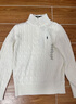 Polo Ralph Lauren毛衣絞花高領(lǐng)半拉鏈長(cháng)袖白色兒童款男女同款 白色 M 曬單實(shí)拍圖