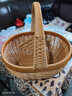 新款純手工仿藤編織水果籃購物籃提籃雞蛋手提菜籃子收納采摘野餐 特大號純手編 35*28*20cm 曬單實(shí)拍圖