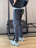 啄木鳥美式機能拉鏈褲子男夏季2025新款輕奢戶外運動冰絲彈力工裝休閑褲 犀牛白 L 【建議110-130斤】 曬單實拍圖