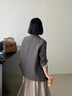 何佳功 小西裝外套女 韓版寬松休閑西服上衣2025秋季寬松單扣高級感西裝 灰色 M 【建議85-105斤】 曬單實(shí)拍圖