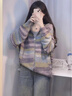 妃?，幮蓍e褲女秋冬季2025新款女裝韓系時(shí)尚減齡甜美風(fēng)學(xué)生顯瘦牛仔褲子 條紋毛衣+牛仔褲子 M 曬單實(shí)拍圖