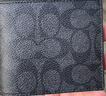蔻馳（COACH）【品牌直供】男士短款折疊錢(qián)包卡包灰黑色拼色CY394 曬單實(shí)拍圖