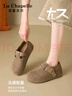 拉夏貝爾（La Chapelle）女鞋勃肯鞋女新款百搭厚底休閑鞋低幫輕便鞋子女 卡色 35 曬單實(shí)拍圖