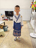 小淘孩兒童古裝漢服男女童春秋國學(xué)服國風(fēng)馬面裙三字經(jīng)中秋演出服 藍110 曬單實(shí)拍圖