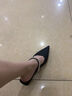 微光里法式高級感水鉆一字帶高跟包頭涼鞋女半拖外穿2025新款尖頭穆勒鞋 黑色 6cm 37 曬單實(shí)拍圖
