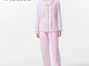 全棉時(shí)代女士針織家居服家居套裝寬松純棉睡衣開(kāi)衫2025年春夏新款 紫霧粉 L (165) 曬單實(shí)拍圖