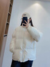 棉服女款冬季立領(lǐng)寬松棉服時(shí)尚簡(jiǎn)約百搭保暖面包服棉襖外套女裝 米色 M （90-110斤） 曬單實(shí)拍圖
