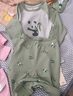 戴維貝拉（DAVE＆BELLA）兒童內(nèi)衣套裝男童睡衣寶寶女童家居服兩件套秋冬新款秋衣秋褲 灰綠【現(xiàn)貨】 100 cm（建議身高90-100cm） 曬單實拍圖