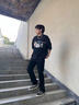 昔奕美式高街vibe褲子男款直筒修身側面拉鏈牛仔褲加長(cháng)黑色彎刀微喇褲 屬性圖_黑色 XL 曬單實(shí)拍圖