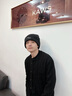 CACUSS純羊毛男士毛線帽冬季保暖針織帽男戶外防寒護耳帽子男 黑深灰 曬單實拍圖
