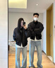 WASSUP HERMU官方外套男春秋季cleanfit松弛感美式飛行夾克學(xué)生立領(lǐng)螺紋棒球服 藏青色 XL （推薦135-150斤） 曬單實(shí)拍圖