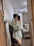 麓格立連衣裙女春秋新款學(xué)院風(fēng)長(zhǎng)袖連衣裙純欲法式氣質(zhì)收腰顯瘦百褶裙子 條紋襯衫連衣裙【配腰帶】M 曬單實(shí)拍圖