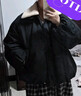 森馬（Semir）羽絨服女插肩袖可脫卸毛領(lǐng)2025新款冬季oversize花苞外套復(fù)古 黑色調(diào)（灰鴨絨）00399（特寬松介意可拍小一碼） S 曬單實(shí)拍圖