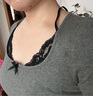 UR2025秋季新款女裝拼接吊帶蕾絲短款修身短袖T恤UWG450183 花灰 M 曬單實(shí)拍圖