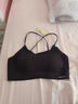 貓人（MiiOW）細肩帶吊帶乳膠內衣女無(wú)磁無(wú)鐵聚攏小胸交叉美背防下垂無(wú)痕文胸薄 黑色 M ( 適合體重80-100斤) 曬單實(shí)拍圖