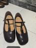 他她（TATA）女鞋瑪麗珍秋款復古平跟單鞋時(shí)尚羊皮一字扣帶鞋7H007CQ5 啡色（寬版） 38 曬單實(shí)拍圖