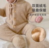 婧麒（JOYNCLEON）寶寶毛茸茸連體睡衣兒童秋裝毛絨小熊衣服超萌嬰兒搞笑家居服秋冬 駝色 【A類(lèi)無(wú)骨 升級柔軟】 100cm 曬單實(shí)拍圖