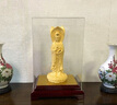 京城世家鍍黃金南海三面觀(guān)音擺件觀(guān)世音菩薩家居客廳裝飾品喬遷搬家送禮 鍍金三面觀(guān)音像（總高28厘米） 曬單實(shí)拍圖