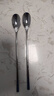 路卡酷（LUCUKU）304不銹鋼長(cháng)柄咖啡攪拌勺子 寶寶喂輔食吃飯小湯匙攪拌奶粉2支裝 曬單實(shí)拍圖