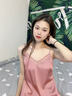 Dudant奢侈國際品牌2025真絲女士薄款性感v領可外穿吊帶背心短褲兩件套 霧霾藍【吊帶+短褲】 S 【90-100斤】 曬單實拍圖