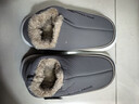 大嘴猴（paul frank）棉拖鞋男舒適情侶毛絨厚底包跟保暖棉鞋灰色44-45PF504 曬單實(shí)拍圖