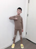 艾卡諾 I.KARNOW男童發(fā)熱秋衣秋褲兒童中大童加絨加厚蠶絲德絨套裝男寶寶保暖內衣 8160咖拼奶茶【德絨發(fā)熱·蠶絲養膚】 150 曬單實(shí)拍圖