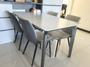 德利豐巖板餐桌家用意式極簡(jiǎn)現代簡(jiǎn)約長(cháng)方形不銹鋼餐桌小戶(hù)型飯桌椅組合 【一桌四椅】1.6米桌+克雷椅 曬單實(shí)拍圖