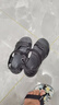 斯凱奇（Skechers）男鞋魔術(shù)貼涼鞋運動(dòng)休閑戶(hù)外鞋簡(jiǎn)約露趾沙灘鞋子防滑拖鞋 黑色/BLK 39.5 曬單實(shí)拍圖