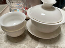 八千行蓋碗茶杯三才泡茶套裝大號白瓷羊脂玉功夫茶器具一人用不燙手杯子 曬單實(shí)拍圖