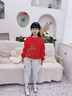 NASA STONE聯(lián)名兒童加絨衛衣套裝2026款新年馬年紅色12歲男孩本命年衣服 紅色+黑褲子（加絨款） 140 兒童尺碼推薦【56-65斤】 曬單實(shí)拍圖
