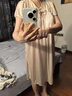 雅鹿冰絲睡衣女帶胸墊短袖性感蕾絲睡裙仿夏天薄款加大碼家顯 香檳帶胸墊 L (100-120) 曬單實(shí)拍圖