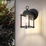 圣德藝戶(hù)外壁燈歐式防水室外陽(yáng)臺(tái)走廊燈簡(jiǎn)約大門(mén)別墅花園庭院樓梯過(guò)道燈 黑色-小號(hào)總高39.5cm 曬單實(shí)拍圖
