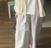 MJ STYLE哈倫蘿卜褲女夏季休閑遮胯顯瘦百搭直筒高腰休閑褲米白色 M 曬單實(shí)拍圖