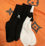 斐月伽可愛(ài)小狗立體耳朵襪兒童襪子春秋女童中筒襪韓版男童網(wǎng)紅潮襪 黑白米咖 4雙 1-3歲 (S) 建議腳長(cháng)11-14cm 曬單實(shí)拍圖